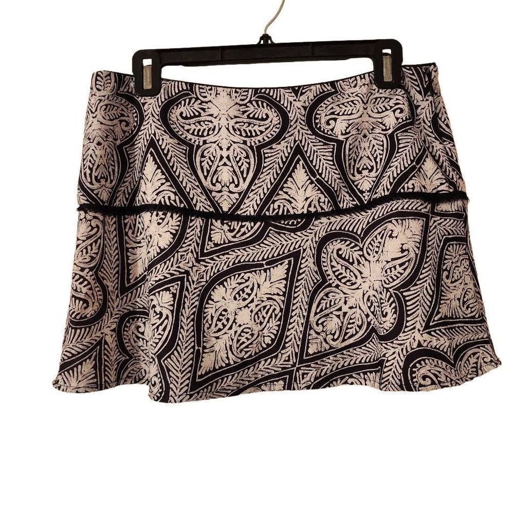 FYI Paisley Black and White Skirt Size M
